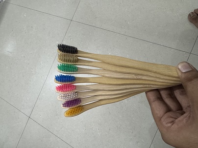 S-Curve Handle Adult Bamboo Toothbrush